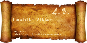 Loschitz Viktor névjegykártya